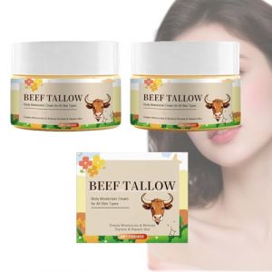 Cr&egrave;me au suif de b&oelig;uf et au miel,Cr&egrave;/me visage pour peaux s&egrave;ches,Cr&egrave;mes Fair & Lovely,Soin peau au suif de b&oelig;uf,Baume bio au suif de b&oelig;uf et au miel,fouett&eacute;e au suif pour peaux s&egrave;ches (2 PCS) (BOYUGUO, neuf)