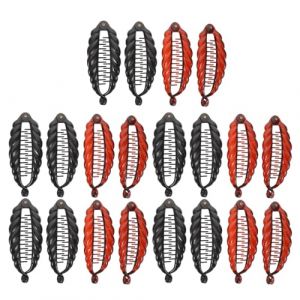 NUOBESTY Lot de 20 Pinces &agrave; Cheveux Banane en Plastique Noir et Caf&eacute; Grosse Pince Incurv&eacute;e pour Queue de Cheval pour Cheveux Longs &Eacute;pais ou Boucl&eacute;s Usage Quotidien et Sport (Camplos, neuf)