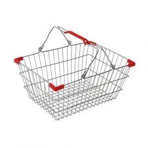 Colcolo Panier de Courses Panier de Rangement Panier d'&eacute;picerie Multifonctionnel en m&eacute;tal avec poign&eacute;e pour Aliments Jouets L&eacute;gumes Chambre Bureau, 35cmx24cmx18.5cm (Colcolo-EU, neuf)