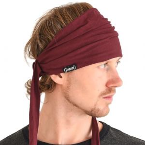 Bandeau Cheveux Femme En Viscose, Bandana Pirate Homme Pré Attaché, Foulard Danse Style Boheme, Serre Tete Japonais Bordeaux (casualbox Japan, neuf)