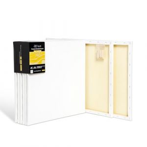 Elan Toile Peinture 40x40 380 g, Lot de 6 Toiles à Peindre 100% Coton, 380 GSM Canvas Painting 40x40, Toile à Peindre, Chassis Entoilé, Toiles Carré (BG Productions, neuf)