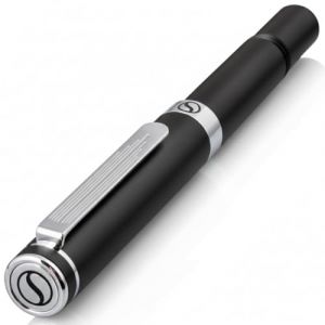 Scriveiner Roller Noir EDC Stylo de luxe, Stylo de poche lourd avec finition chrom&eacute;e, d'&eacute;criture agr&eacute;able, Cadeau homme et femme, Recharge Schmidt, Ensemble de stylos de bureau (SCRIVEINER, neuf)