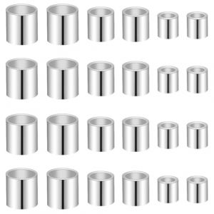 PH PandaHall Lot de 90 perles &agrave; sertir en argent sterling 925 - 3 tailles - Perles &agrave; sertir de 1,4 mm, 1,5 mm, 2 mm - Pour la fabrication de bijoux - Trou de 1,2/1,5/2 mm (PandaHall FR, neuf)
