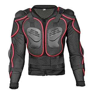 YuanDiann Moto Armure Veste de Protection Pare Pierre Cross Motard Gilet de Protection Cyclisme Patinage Snowboarding Plastron avec Protection de la Poitrine et Dos Rouge M (YiWuShiYueYiDianZiShangWuShangHang, neuf)