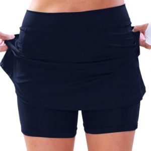 Jupe Short Femme 2 en 1 Jupe pour Femme avec Poche Décontracté Jupe Courte Femme Elastique Jupe de Pantalon Femme Respirant pour Golf Tennis Jupe-Culotte Taille Moyenne Pour Femmes S-XXL (usitable, neuf)