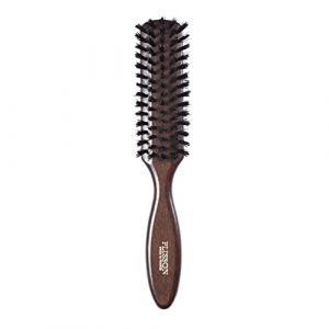 Plisson - Brosse &agrave; Cheveux Plate Lissoir en Bois pour Hommes - 5 Rangs, 21,5 cm - Brosse Artisanale, 100% Naturelle, Picots en Pur Poils de Sanglier - Fabrication Fran&ccedil;aise (Brossier1808, neuf)