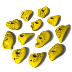 ALPIDEX 12 Prises d'escalade L | Prises d'Anse | Surfaces Structur&eacute;es | Taille L | Profondeur Moyenne | Pierres Escalade | Diff&eacute;rentes Formes Couleurs | Poign&eacute;es Escalade - Couleur:Jaune effr&eacute;n&eacute; (BB Sport, neuf)