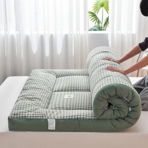 YOUGANG Matelas futon japonais, matelas de sol, 180 x 200 cm, vert, en polyester, tissu respirant, peluche moyenne, matelas traditionnel japonais (GS-W-SHOP, neuf)