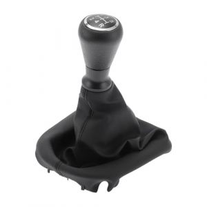 INFINAUTO Bouton De Levier De Vitesse Manuel &Agrave; 5 Vitesses Avec Couvercle Pommeau Levier Vitesse De Bo&icirc;te De Vitesses Pour Peugeot 206 pour Peugeot 207 En Plastique Simili Cuir Noir 1 Pc (Infincar, neuf)