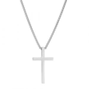 AFSTALR Collier Croix Homme Argent Chaine Pendentif Croix Acier Inoxydable Bijoux Chretienne Croix pour Homme et Femme (AFSTALR, neuf)