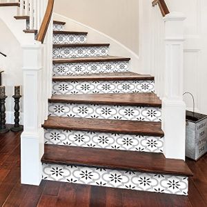 funlife 7Pcs style scandinave Stickers adhésifs escalier, autocollant de contremarche d'escalier Bricolage pour décoration, 18x100cm Lanterne blanc (Funlife Home Decoration, neuf)