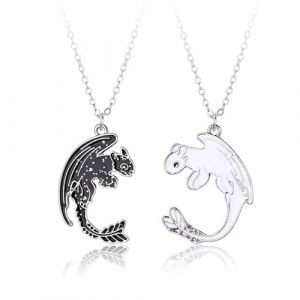 Hifot Collier d'Amiti&eacute; pour 2 Filles Best Friend, Collier Bff pour 2 Chaines Argent, Dragon Collier Pendentif pour Soeur Friend Cadeau Anniversaire (crsqx, neuf)