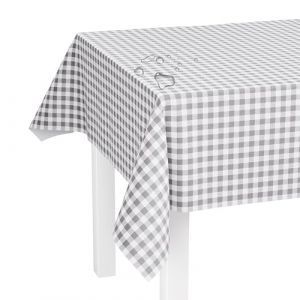LILENO HOME Nappe lavable au m&egrave;tre - 200 x 140 cm (bords coup&eacute;s) - Motif &agrave; carreaux gris S - Nappe en toile cir&eacute;e imperm&eacute;able - Id&eacute;ale comme nappe ou chemin de table pour tente de bi&egrave;re (Discount-Deal24, neuf)