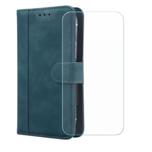 LCEHTOGYE Coque pour Logicom Aero (6,5"), Portefeuille Cover Support Bumper Housse Étui Case + Film Protecteur Verre trempé écran - FG - Bleu (YXXHCL, neuf)