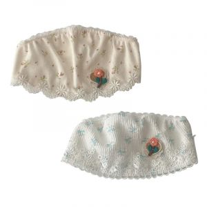 De feuilles B&eacute;b&eacute; Fille Bandeau Dentelle Protection Fontanelle Souple L&eacute;ger 2 PCS Bandeau Princesse Prot&eacute;ger T&ecirc;te Imprim&eacute; Fleuri Chic Mignon pour Naissance Tout-petit 0 &agrave; 12 Mois (De feuilles, neuf)