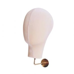 YsXoWiui Mannequin T&ecirc;te Support Perruque Pr&eacute;sentoir Chapeau Porte-casquette Polyur&eacute;thane Fer Tissu Transport Facile pour Salon Magasin Maison, Beige (QinMei Curios, neuf)