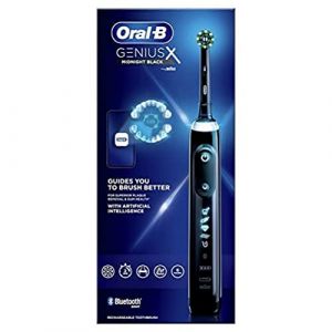 Oral-B Genius X Brosse &agrave; dents Electrique, 1 Manche Noir Rechargeable avec Intelligence Artificielle, 1 T&ecirc;te de rechange, Cadeau F&ecirc;tes des P&egrave;res (Bestpricesn, neuf)