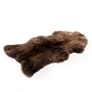 Decorating Sheepskins - Peau d'agneau | Peau de mouton | Fourrure sans odeur, douce et moelleuse, différentes tailles, qualité naturelle, matelas dans la poussette (marron, 110 x 120 cm) (HX Deals Europe, neuf)