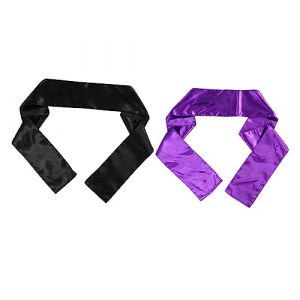 LOLIPPYY Foulard Pour Perruques 2 Pi&egrave;ces Large Satin Violet Et Noir Bande De Maintien Pour Femme Accessoires Capillaires Sport Quotidien (altituyse, neuf)