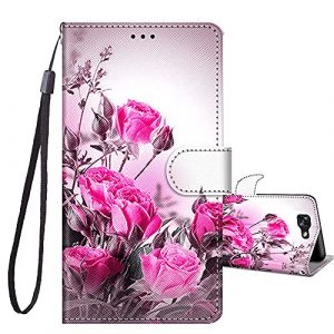 JRIANY Coque Samsung Galaxy A5 2017, Etui Portefeuille Samsung Galaxy A5 2017 avec Motif, Antichoc Housse Protection PU Cuir Fonction Support pour Samsung Galaxy A5 2017 (5,20 Pouces) - Fleur A (JRIANY, neuf)