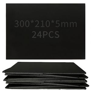 MIVIDE 24pcs Carton Plume A4, Carton Mousse Noir 30 x 21cm, 5mm Plaque de Polystyrène pour Montage, Artisanat, Publicité, Art, Affichage (Noir) (CAO LEI, neuf)