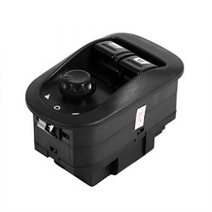 Bouton de L&egrave;ve-vitre &eacute;lectrique Interrupteur de Commande de R&eacute;troviseur Lat&eacute;ral Professionnel 206 Noir Plastique M&eacute;tal 1 Pi&egrave;ce Hayon 1998-2016 Berline 2007-2016,Interrupteurs de voiture (Jinyaot, neuf)
