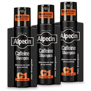 Alpecin C1 Black Shampoo pour hommes avec un nouveau parfum 3x 250ml | Pour une croissance naturelle et forte des cheveux (MADI HEALTH, neuf)