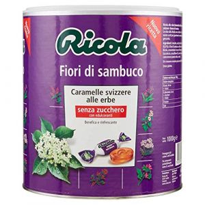 Ricola - Bonbons balsamiques aux herbes, sans sucre, goût des fleurs de sureau - Pot de 1 kg (ITD Store, neuf)