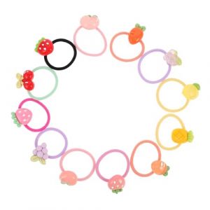 SHOWERORO 12 Paires D’Élastiques à Cheveux Fruités pour Filles Mini Anneaux Souples et Colorés Accessoires Doux sans Casse pour Coiffures Bébé et de Cheval au Quotidien (Deldown, neuf)
