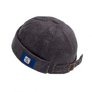 YAMEE Bob Homme Docker Bonnet Casquette Neuf Urban Style Bord Roulé rétro Travailleur Marin Unique Street décontracté Brimless Chapeau (One Size 56-58cm) (YAMEE, neuf)