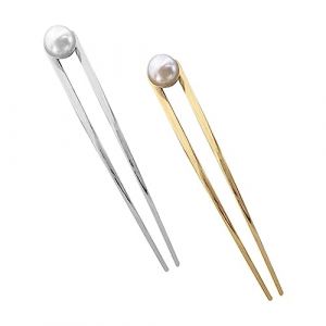Veemoon Lot de 2 Piques à Cheveux en Longs Accessoires pour Chignons Design Élégant et Filles pour Mariages et Événements Couleur Argentée (Quiet Window, neuf)