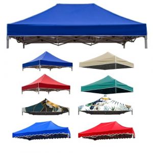 Toile de Rechange pour pavillon tonnelle Tente Toit de Remplacement Gazebo de Jardin Tissu Polyester Haute densité, Anti-UV 50+ pour Jardin, Terrasse, Marché Pavillon (Blue,2X3M(6.5'x10')) (LFUK3, neuf)