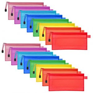"N/A" 16PCS Pochette Zipp&eacute;e A6,Pochette Rangement,Dokumententasche 23,5&times;11,5cm en Plastique Imperm&eacute;able avec Pochette de Rangement, Pochette Plastique Zip pour Voyage, Fournitures, Bureau, 6 Couleurs (Lou Shuwen Shop, neuf)