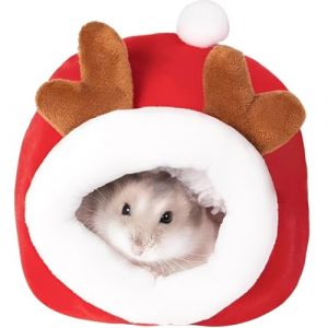 KIRZAX 1 Pièce Maison pour Cochon d’Inde, Grand Modèle Cerf Chanceux, avec doudou chaud gratuit, cabane lavable & accessoire de cage pour Lapin Nain, Chinchilla, Hérisson, Lézard Barbu (VLAD SHOP ADV, neuf)