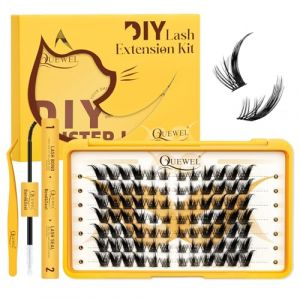 QUEWEL Kit-Extension-Cils DIY 84 PCS, cils en grappe 10-16 mm, Extensions-Cils œil de avec outils pour cils, pour créer un maquillage naturel et enchanteur des yeux de renard (renard) (Quewel Lash, neuf)