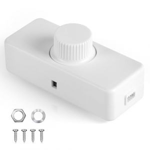 AXFEE Variateur d'intensit&eacute; LED, Variateur de Lumiere Led, Puissance R&eacute;glable 3-100W, AC 220-240V/50Hz, Interrupteur variateur, variateur Rotatif pour Dimmable Lampes, Salon, Chambre(Blanc) (Ouuze, neuf)