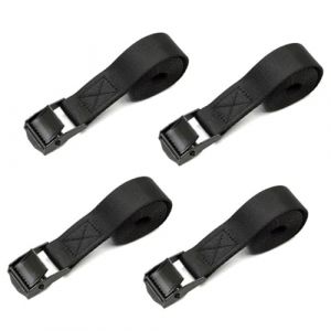 SHUBEIEUMI Sangle Arrimage, 4 Pièces Sangle d'Arrimage avec Boucle de Serrage en Alliage de Zinc, Sangle à Cliquet de Réglable Tension, pour Moto, Voiture, Porte Vélo (Black) (lingchang, neuf)