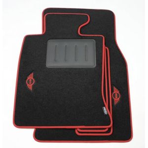 Tapis en moquette sur mesure compatibles avec Mini R56 à partir de 2006-2014, Mini R58 Coupé à partir de 2012 - Mini R59 Roadster à partir de 2012 - Limited Edition Red (ilTappetoAuto by Fabbri 3, neuf)
