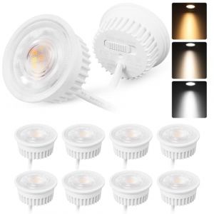 YindaLux Lot de 10 module LED Dimmable ø50x23mm pour spots encastrables 4.9W 500LM 3CCT Blanc chaud 3000K Blanc naturel 4000K Blanc froid 6500K Le module étanche IP44 38° remplace ampoules GU10 MR16 (YindaLux, neuf)