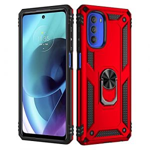 BestST Coque Motorola Moto G51 5G, + HD Verre Tremp&eacute;, Etui Housse de Protection Antichoc Durable R&eacute;sistante 2 en 1 Hybride PC TPU &Eacute;tui T&eacute;l&eacute;phone Motorola Moto G51 5G,Rouge (BestST, neuf)