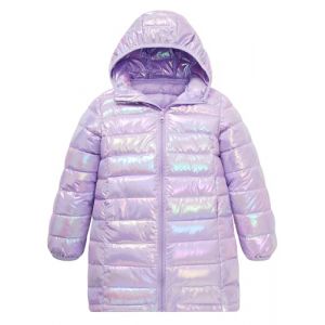 ALISISTER Manteau d&rsquo;Hiver Fille Veste Chaude &Eacute;paisse Doudoune Imperm&eacute;able Coupe-Vent Brillante Violet 5-6 Ans (Rawyoung, neuf)
