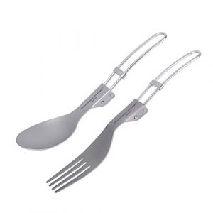 iBasingo Titane Cuill&egrave;re Pliante Fourchette Spork Camping en Plein Air Couverts L&eacute;gers Vaisselle Portable Ustensiles De Voyage (iBasingo, neuf)