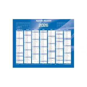 Calendrier mural de Banque Bleu 55x40.5cm carton rigide - 2026 (FOURNITURE DISCOUNT, neuf)