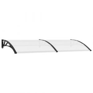 vidaXL Auvent de Porte Marquise de Porte Auvent de Véranda Marquise de Fenêtre Entrée Magasin Abri Contre la Pluie Noir et Transparent 240x80 cm PC (vidaXL FR, neuf)