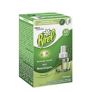 Pyrel Insecticide/Recharge pour Diffuseur Électrique Liquide Anti-Moustiques Huile Essentielle de Citronnelle 45 Nuits (ENVOI RAPIDE 24h/48h, neuf)