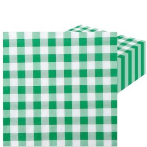 LOCCY Lot de 40 Serviette Papier, 33x33cm Serviette Papier Fleur Serviettes Papier Vichy Serviettes de Jetables Décoration de Table pour Mariages, Communions, Anniversaires, Noël (Vichy Vert) (LOCCY CHIU, neuf)