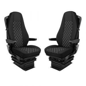 Housses de si&egrave;ge pour Volvo FH4 FH5 (Noir avec coutures blanches) (StoffmeisterLux, neuf)