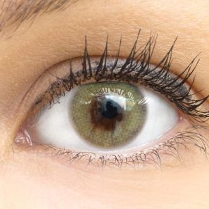 Glamlens lentilles de couleur vert naturelles colorées très haute opacité Jasmine light Green + étuis à lentilles de contact I 1 paire (2 pièces) I 90 Jours I sans correction I 0,00 Dioptries (MeralenS, neuf)