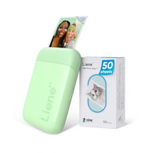 Liene Pearl K100 Imprimante Photo Portable, 2x3'' Portable Mini Imprimante Photo pour iPhone Instantanée avec 50 Zink Papiers Photos Adhésifs, Bluetooth 5.0, Compatible avec iOS/Android (Vert) (LieneDirect EU, neuf)