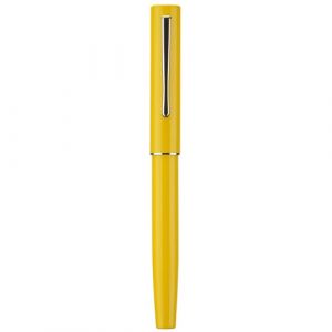 Hongdian C2 Stylo-plume extra fine &agrave; pointe souple, jaune citron et design r&eacute;tro classique en m&eacute;tal avec convertisseur d'encre (Eorfa Direct, neuf)